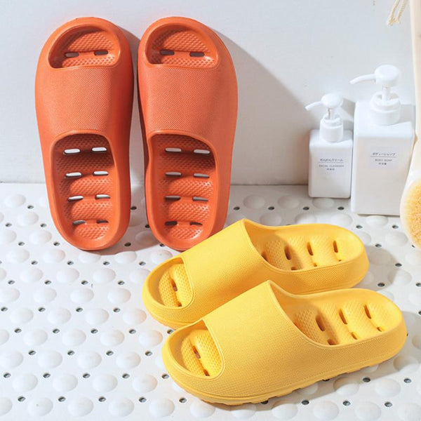 Women Indoor Slippers Thick Sole Cut-out Summer Shoes Woman Men Bathroom Slides Soft  Home Platform Slipper