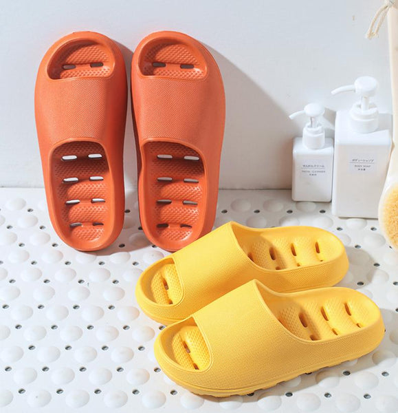 Women Indoor Slippers Thick Sole Cut-out Summer Shoes Woman Men Bathroom Slides Soft  Home Platform Slipper