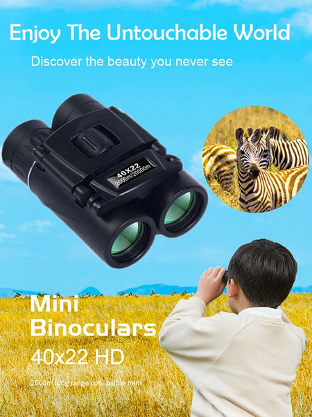 40x22 HD Powerful Binoculars 2000M Long Range Folding Mini Telescope BAK4 FMC Optics For Hunting Sports Outdoor Camping Travel