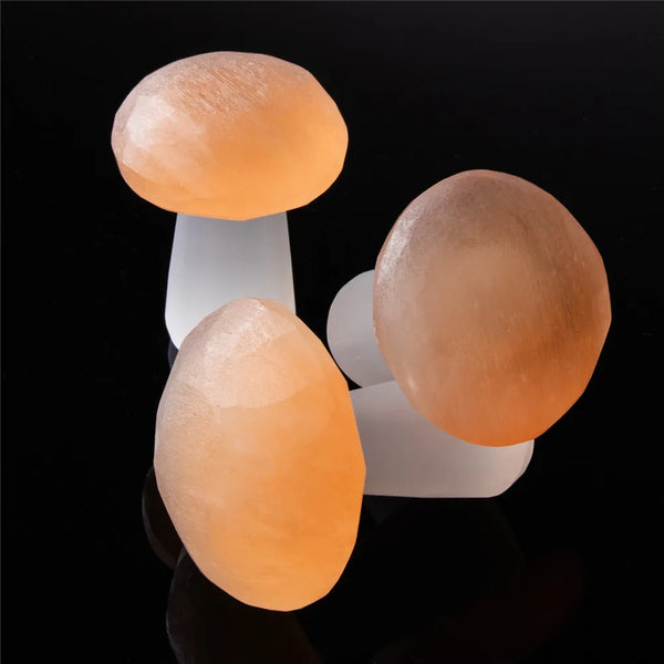 1pcs Mushroom Decor Natural Selenite Quartz Crystal Polished Stones Home Decoration Reiki Healing Natural Quartz Stone Selenita