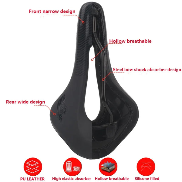 Bicycle Seat Saddle MTB Road Bike Saddles Mountain Bike Racing Saddle PU Breathable Soft Seat Cushion