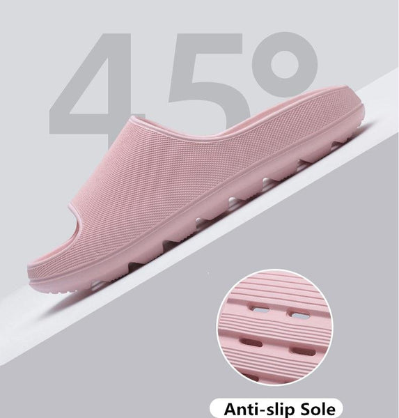 Women Indoor Slippers Thick Sole Cut-out Summer Shoes Woman Men Bathroom Slides Soft  Home Platform Slipper