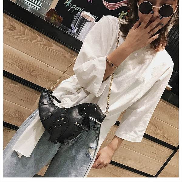 Dinosaur Design Rivets Women&#39;s Purses and Handbags Shoulder Chain Bag Designer Small  Crossbody Bag Female Clutch Bag Pu Leather