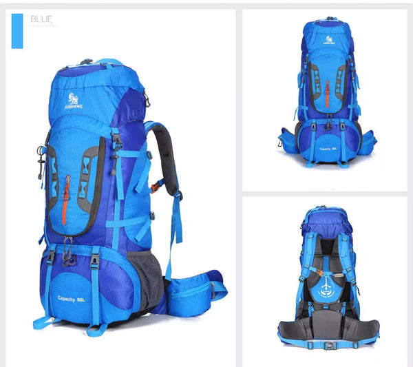 80L Camping Hiking Backpacks Big Outdoor Bag Backpack Nylon superlight Sport Travel Bag Aluminum alloy support 1.65kg