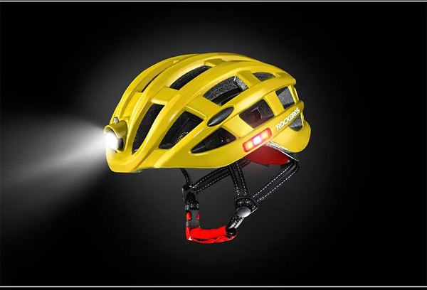 Bicycle Light Helmet Waterproof Bike Helmet USB Charge Cycling Helmet Integrally-molded MTB Road Bicycle Accessories