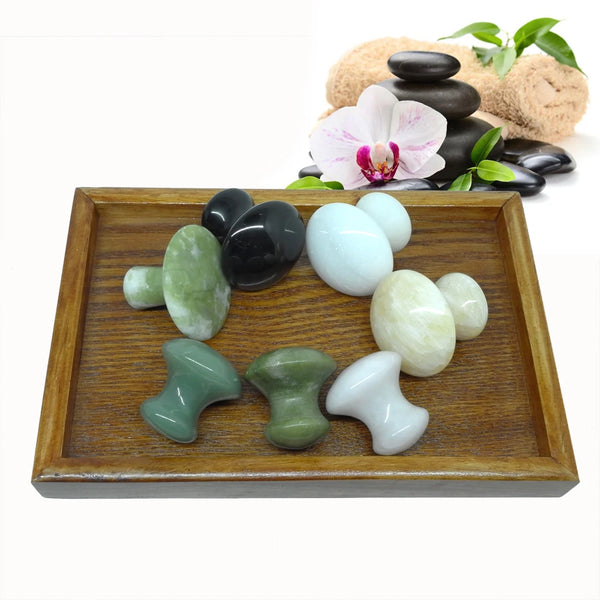 Rose Quartz Mushroom Foot Massage Stone Crystal Jade Facial Body Thin Anti-wrinkle Relaxation Beauty Health Care Tool