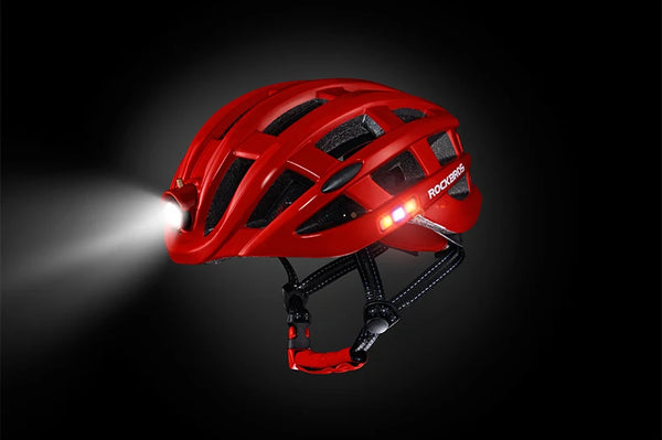 Bicycle Light Helmet Waterproof Bike Helmet USB Charge Cycling Helmet Integrally-molded MTB Road Bicycle Accessories