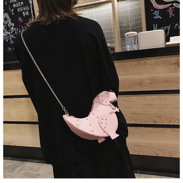 Dinosaur Design Rivets Women&#39;s Purses and Handbags Shoulder Chain Bag Designer Small  Crossbody Bag Female Clutch Bag Pu Leather