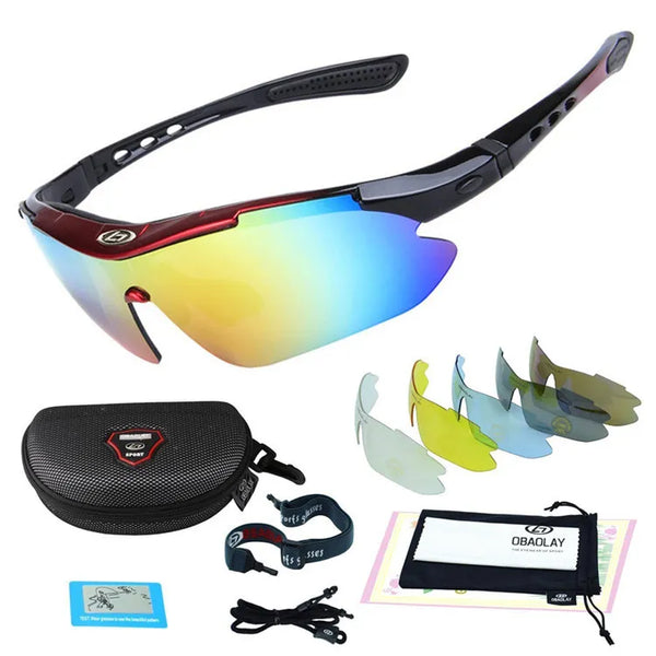 Polarized UV400 Cycling Sunglasses Bicycle Bike Eyewear Goggle Riding Outdoor Sports Fishing Glasses 5 Lens