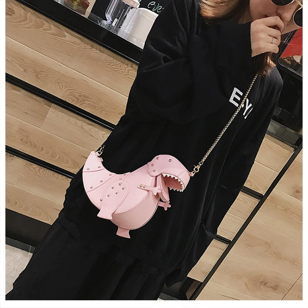 Dinosaur Design Rivets Women&#39;s Purses and Handbags Shoulder Chain Bag Designer Small  Crossbody Bag Female Clutch Bag Pu Leather