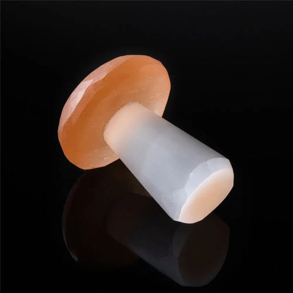 1pcs Mushroom Decor Natural Selenite Quartz Crystal Polished Stones Home Decoration Reiki Healing Natural Quartz Stone Selenita