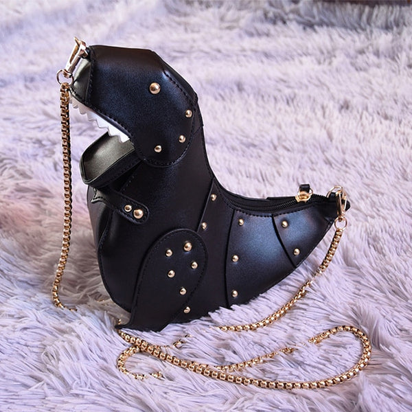 Dinosaur Design Rivets Women&#39;s Purses and Handbags Shoulder Chain Bag Designer Small  Crossbody Bag Female Clutch Bag Pu Leather