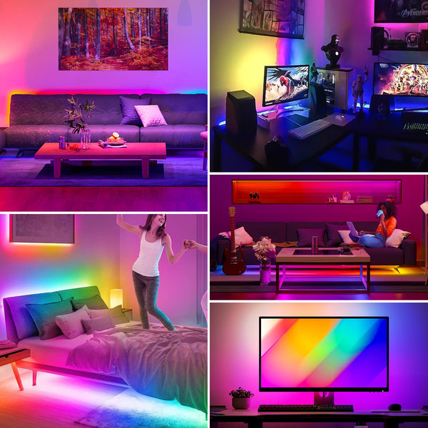 Dreamcolor LED Light Strip Bluetooth Music APP Control WS2811 WS2812B RGBIC Flexible Led Strip Room Bedroom Party Kitchen 5m-20m