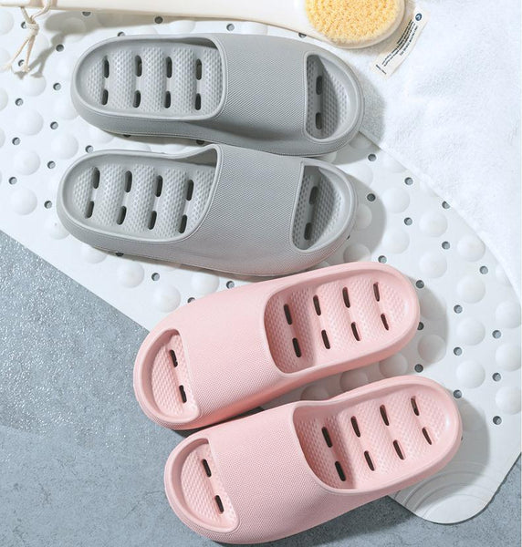 Women Indoor Slippers Thick Sole Cut-out Summer Shoes Woman Men Bathroom Slides Soft  Home Platform Slipper