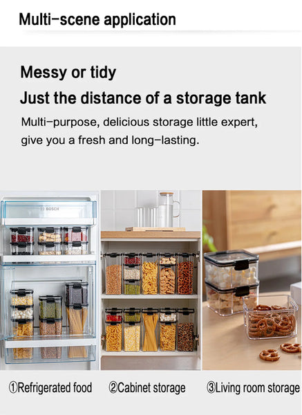 Food Storage Containers Kitchen Storage Organization Kitchen Storage Box Ducts jars  for Kitchen PET Food container Box Lid