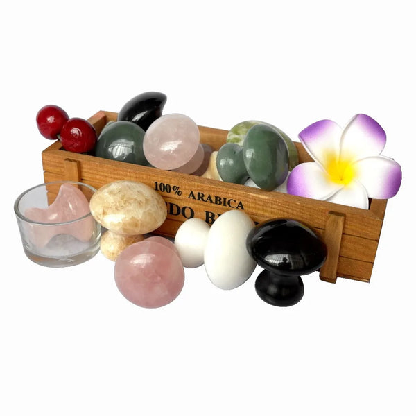 Rose Quartz Mushroom Foot Massage Stone Crystal Jade Facial Body Thin Anti-wrinkle Relaxation Beauty Health Care Tool