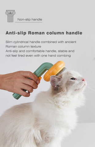 Pumpkin Self Cleaning Slicker Comb for Dog Cat Puppy Rabbit, Grooming Brush Tool Gently Removes Loose Undercoat Tangled Hair