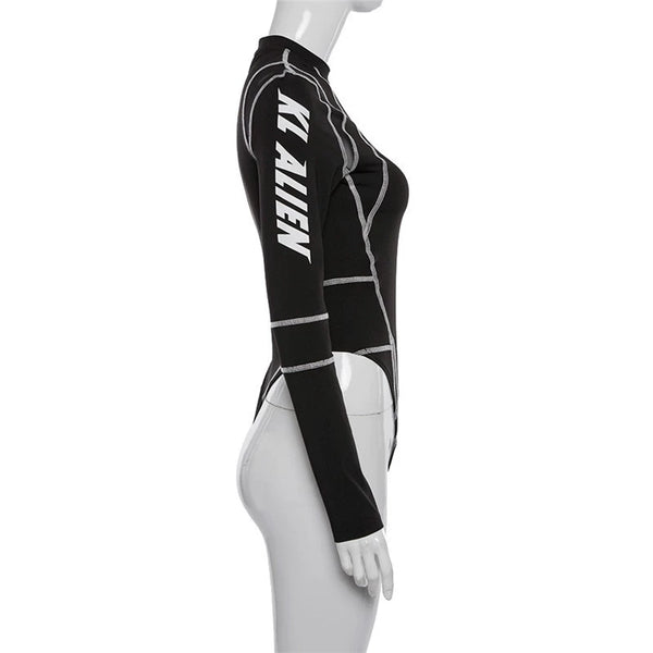 Splicing Long-Sleeved Motorcycle Cycling Clothing Sexy Top Mesh body suit