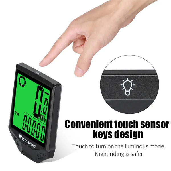 Wireless Bicycle Computer Backlight Waterproof Cycling Speedometer Mechanical Magnet Speed Sensor Bike Odometer