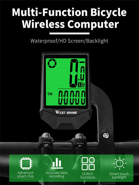 Wireless Bicycle Computer Backlight Waterproof Cycling Speedometer Mechanical Magnet Speed Sensor Bike Odometer