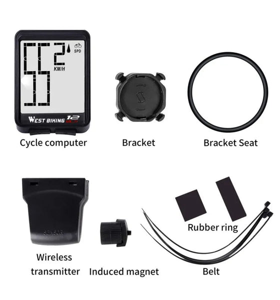 Wireless Bicycle Computer Backlight Waterproof Cycling Speedometer Mechanical Magnet Speed Sensor Bike Odometer