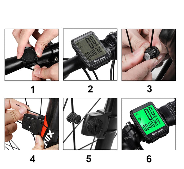 Wireless Bicycle Computer Backlight Waterproof Cycling Speedometer Mechanical Magnet Speed Sensor Bike Odometer