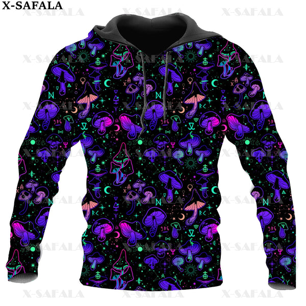 Natural Psychedelic Mushroom Eyes Trippy 3D Print Zipper Hoodie Man Female Pullover Sweatshirt Hooded Jacket Jersey Tracksuits-2