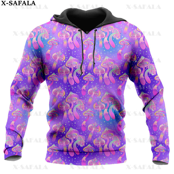 Natural Psychedelic Mushroom Eyes Trippy 3D Print Zipper Hoodie Man Female Pullover Sweatshirt Hooded Jacket Jersey Tracksuits-2