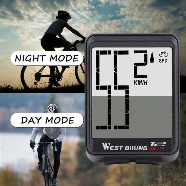 Wireless Bicycle Computer Backlight Waterproof Cycling Speedometer Mechanical Magnet Speed Sensor Bike Odometer