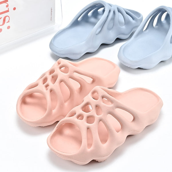 Cut-out Platform Slippers Women Men Fashion Beach Slides Soft Indoor Batrhoom Slipper Ladies Home Floor Shoes