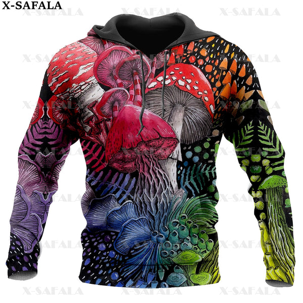 Natural Psychedelic Mushroom Eyes Trippy 3D Print Zipper Hoodie Man Female Pullover Sweatshirt Hooded Jacket Jersey Tracksuits-2