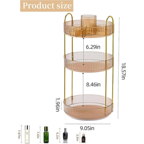 Rotating Cosmetic Storage Box Acrylic Makeup Organizer Ins Desktop Finishing Tray Bathroom Skin Care Products Rack Accessories