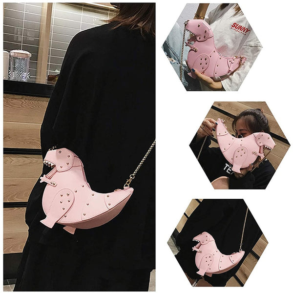 Dinosaur Design Rivets Women&#39;s Purses and Handbags Shoulder Chain Bag Designer Small  Crossbody Bag Female Clutch Bag Pu Leather