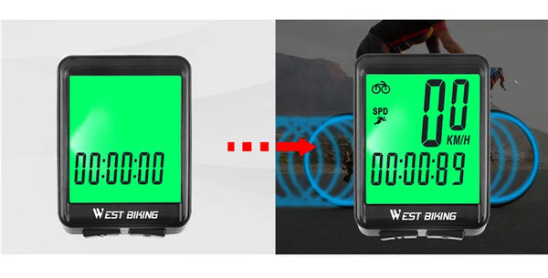 Wireless Bicycle Computer Backlight Waterproof Cycling Speedometer Mechanical Magnet Speed Sensor Bike Odometer