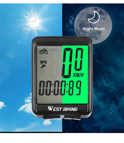 Wireless Bicycle Computer Backlight Waterproof Cycling Speedometer Mechanical Magnet Speed Sensor Bike Odometer