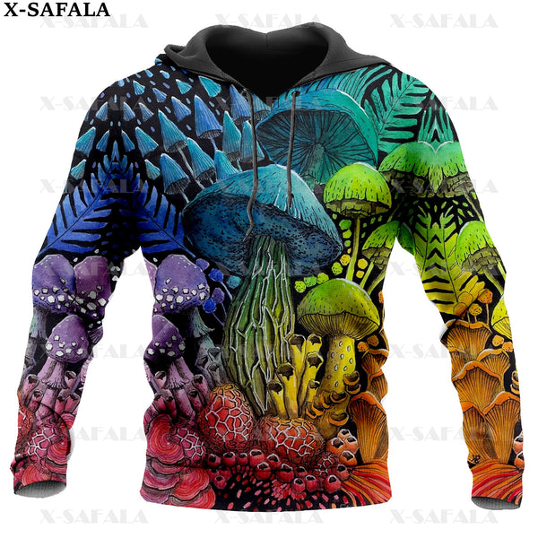 Natural Psychedelic Mushroom Eyes Trippy 3D Print Zipper Hoodie Man Female Pullover Sweatshirt Hooded Jacket Jersey Tracksuits-2