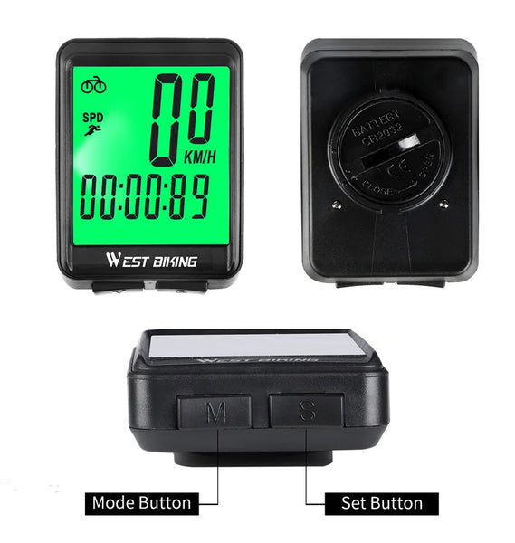 Wireless Bicycle Computer Backlight Waterproof Cycling Speedometer Mechanical Magnet Speed Sensor Bike Odometer