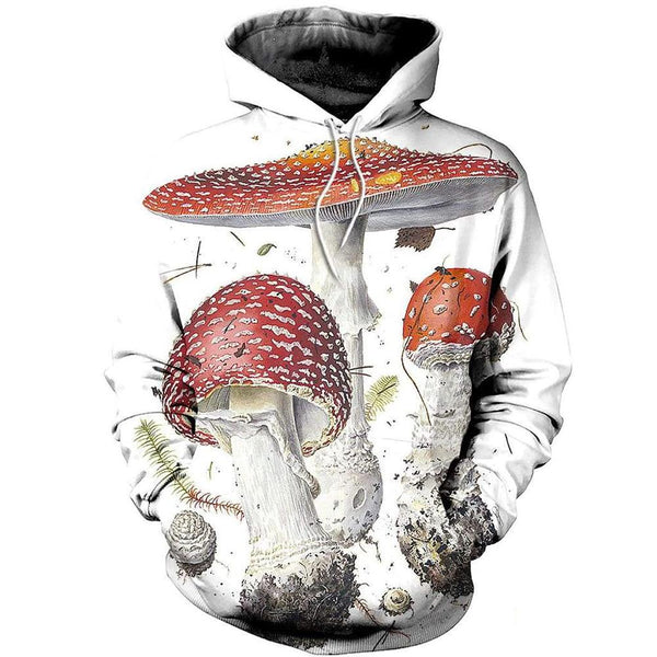 Spring and Autumn Fun Mushroom Pattern Camo Hoodie 3D Printing Men's and Women's Essential Sweatshirts Harajuku Men's Sweat