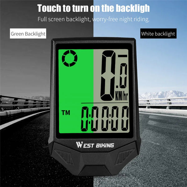 Wireless Bicycle Computer Backlight Waterproof Cycling Speedometer Mechanical Magnet Speed Sensor Bike Odometer