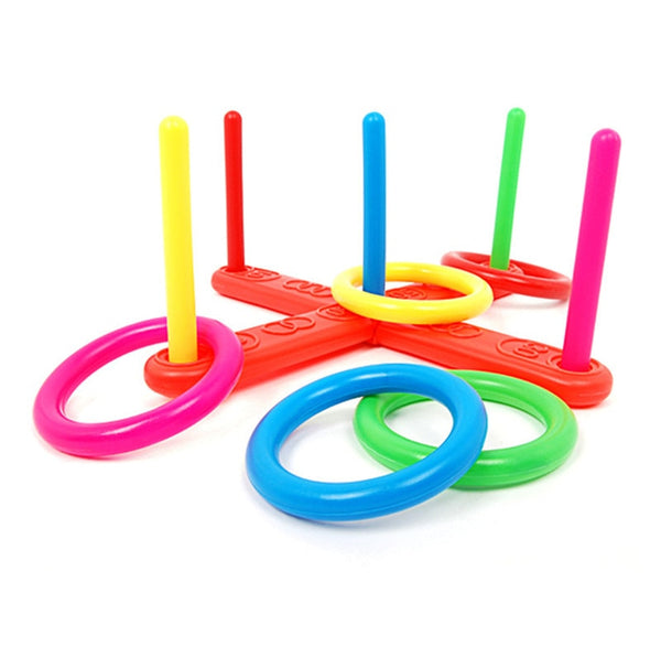 Funny Kids Outdoor Sport Toys Hoop Ring Toss Plastic Ring Toss Quoits Garden Game Pool Toy Outdoor Fun Set