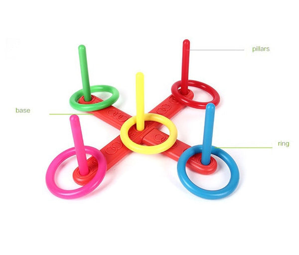 Funny Kids Outdoor Sport Toys Hoop Ring Toss Plastic Ring Toss Quoits Garden Game Pool Toy Outdoor Fun Set