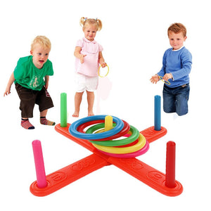 Funny Kids Outdoor Sport Toys Hoop Ring Toss Plastic Ring Toss Quoits Garden Game Pool Toy Outdoor Fun Set