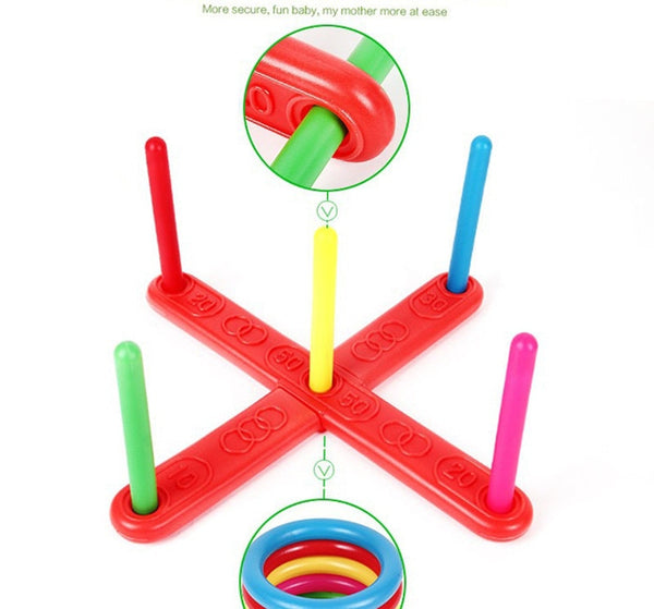 Funny Kids Outdoor Sport Toys Hoop Ring Toss Plastic Ring Toss Quoits Garden Game Pool Toy Outdoor Fun Set