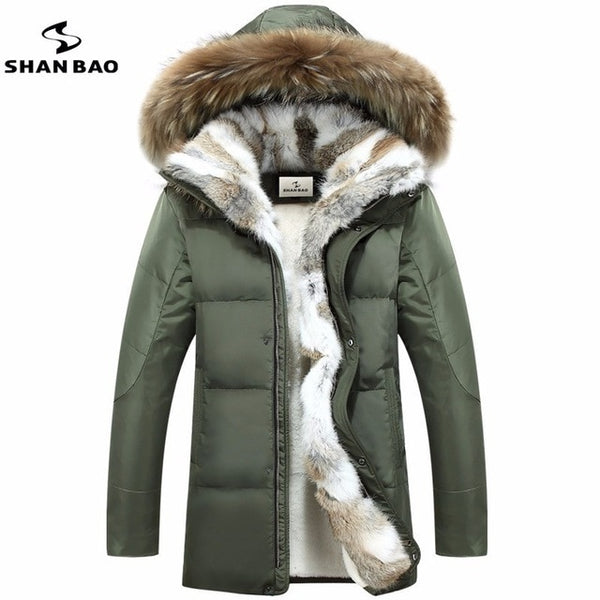 Men's and women's leisure down jacket high quality thick warm warm with Fur hooded parka brand big size yellow black white S-5XL - UTouchUBuyNow