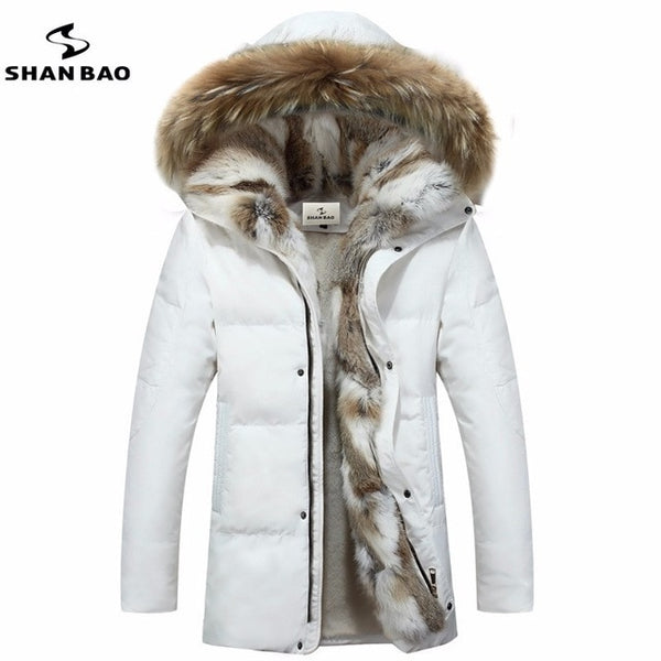 Men's and women's leisure down jacket high quality thick warm warm with Fur hooded parka brand big size yellow black white S-5XL - UTouchUBuyNow