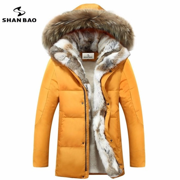 Men's and women's leisure down jacket high quality thick warm warm with Fur hooded parka brand big size yellow black white S-5XL - UTouchUBuyNow