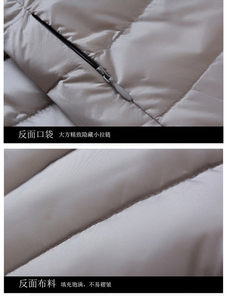 Fashion fall and winter men's white goose down jacket men ultra lightweight slim thin coat outerwear - UTouchUBuyNow