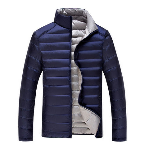 Fashion fall and winter men's white goose down jacket men ultra lightweight slim thin coat outerwear - UTouchUBuyNow