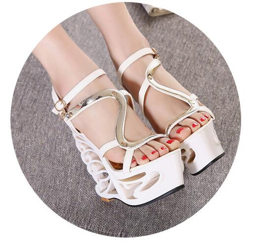 High Quality Buckle Strap Sexy Strange Style Heel Summer Women Shoes Retro Novelty Sandals High Heels Nightclub Shoes - UTouchUBuyNow