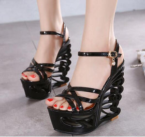 High Quality Buckle Strap Sexy Strange Style Heel Summer Women Shoes Retro Novelty Sandals High Heels Nightclub Shoes - UTouchUBuyNow